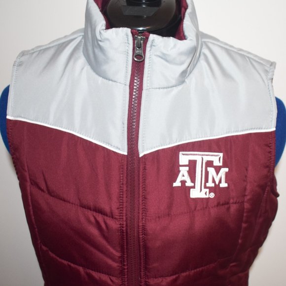 Texas A&M Vest Maroon Gray Unisex Logo New - Picture 3 of 5